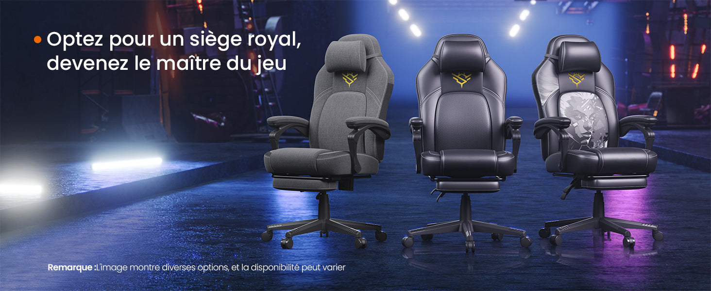 Home Fauteuil Gaming, Chaise De Bureau Ergonomique Avec Repose-Pieds, Chaise Gamer Avec Appui-Tête, Pu, Hauteur Réglable, Noir — Modern Luxury
