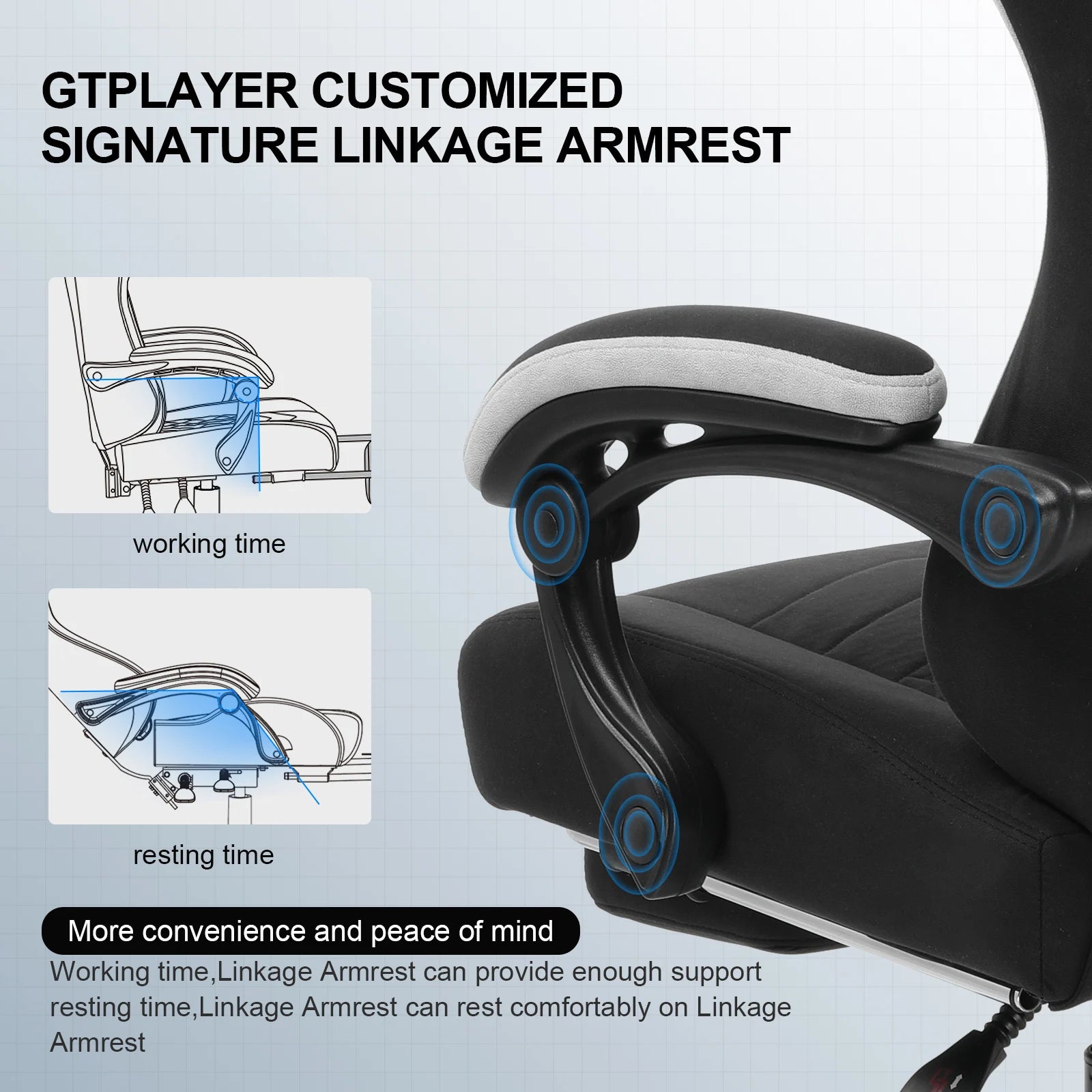 Gtplayer Fabric Gaming Chair With Footrest, Computer Desk Chair With Pocket Spring Cushion, Home Office Ergonomic Chair — Modern Luxury