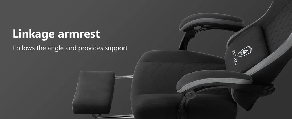Gtplayer Fabric Gaming Chair With Footrest, Computer Desk Chair With Pocket Spring Cushion, Home Office Ergonomic Chair — Modern Luxury