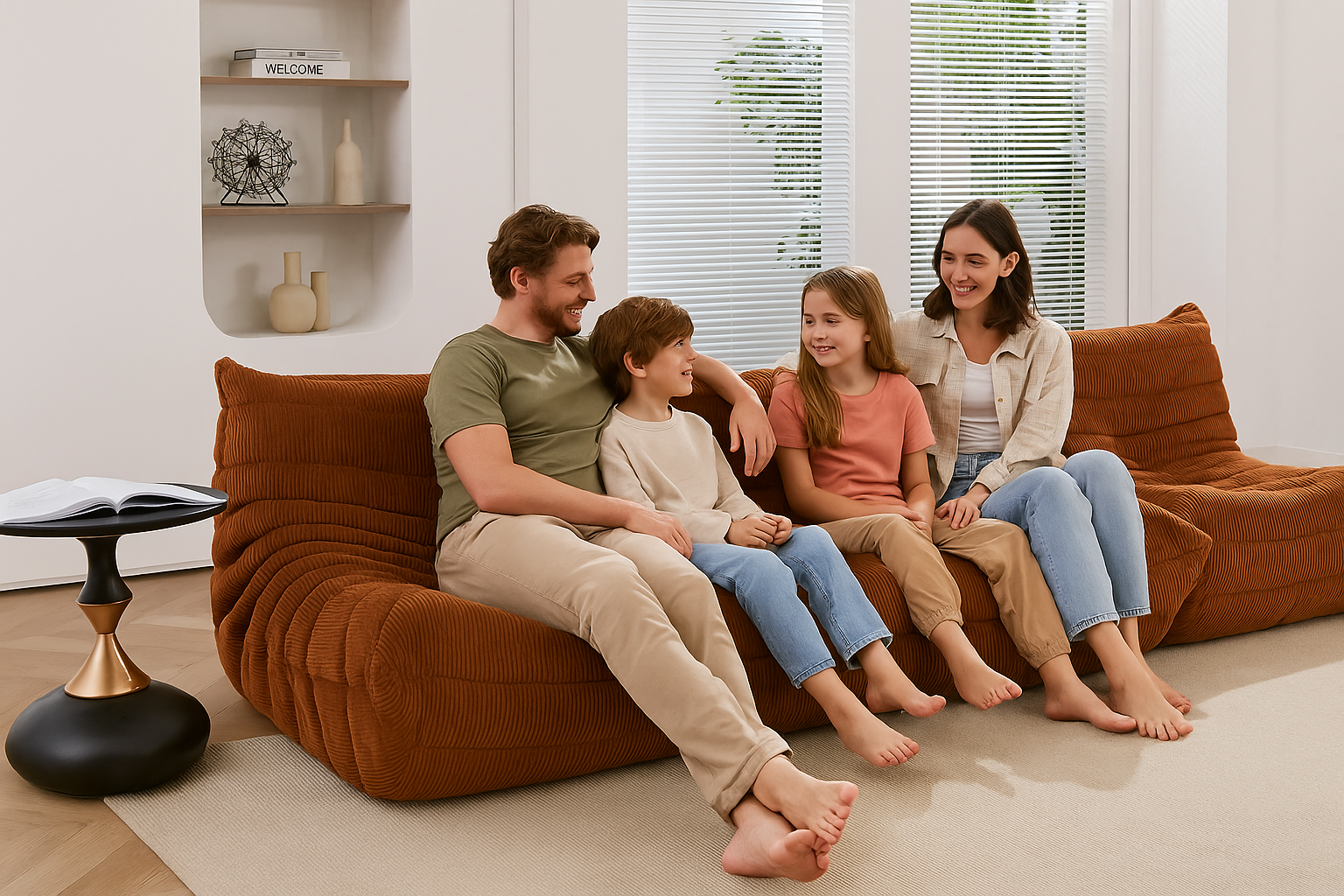 Caterpillar-Style Single Sofa Chair – Air-Lift Comfort For Balcony, Bedroom & Living Room — Modern Luxury