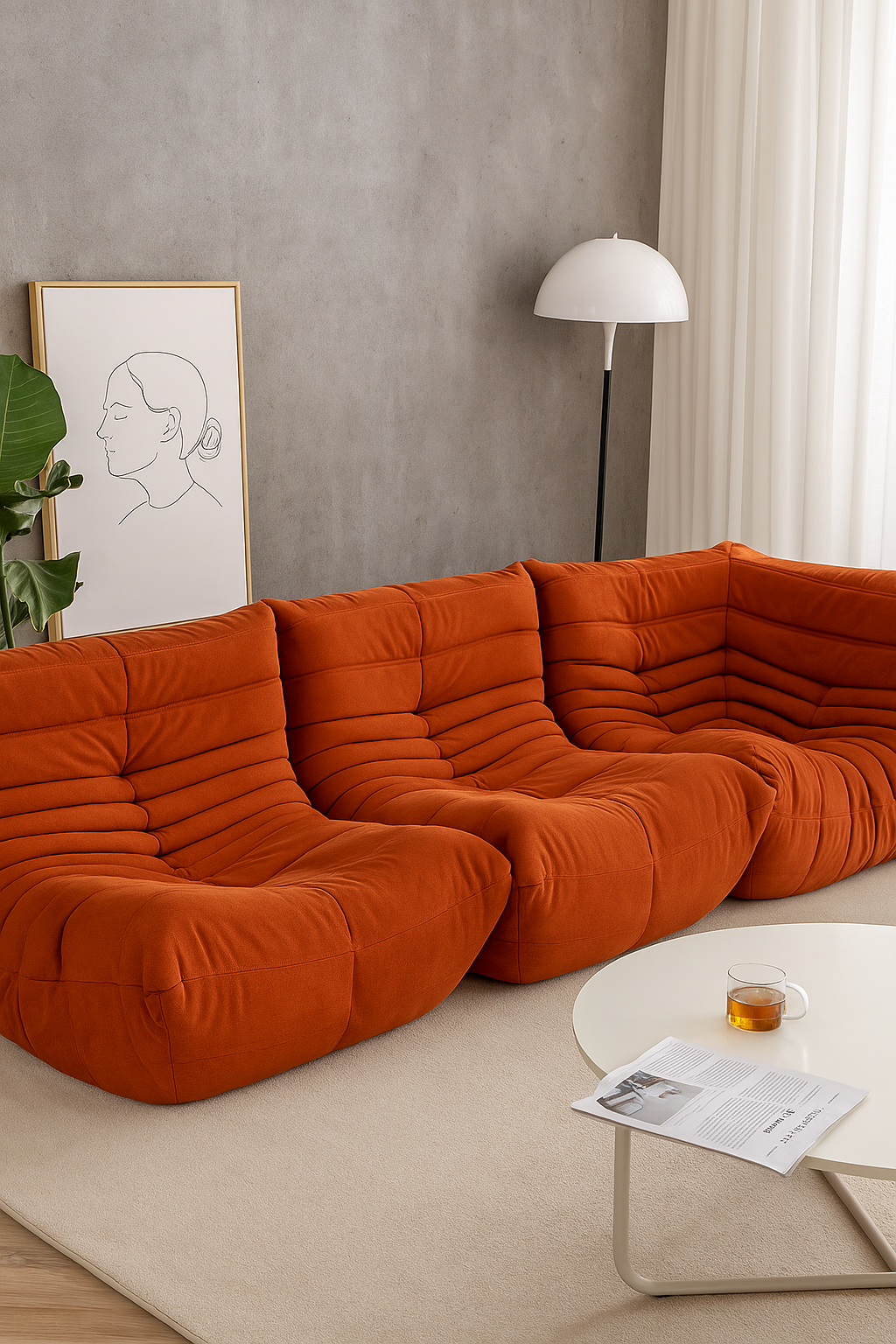 Caterpillar-Style Single Sofa Chair – Air-Lift Comfort For Balcony, Bedroom & Living Room — Modern Luxury
