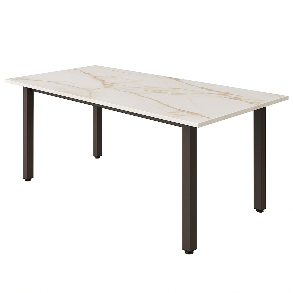 71" Signature Marble-Finish Dining Table – Modern Elegance For 4 To 10 Guests — Modern Luxury