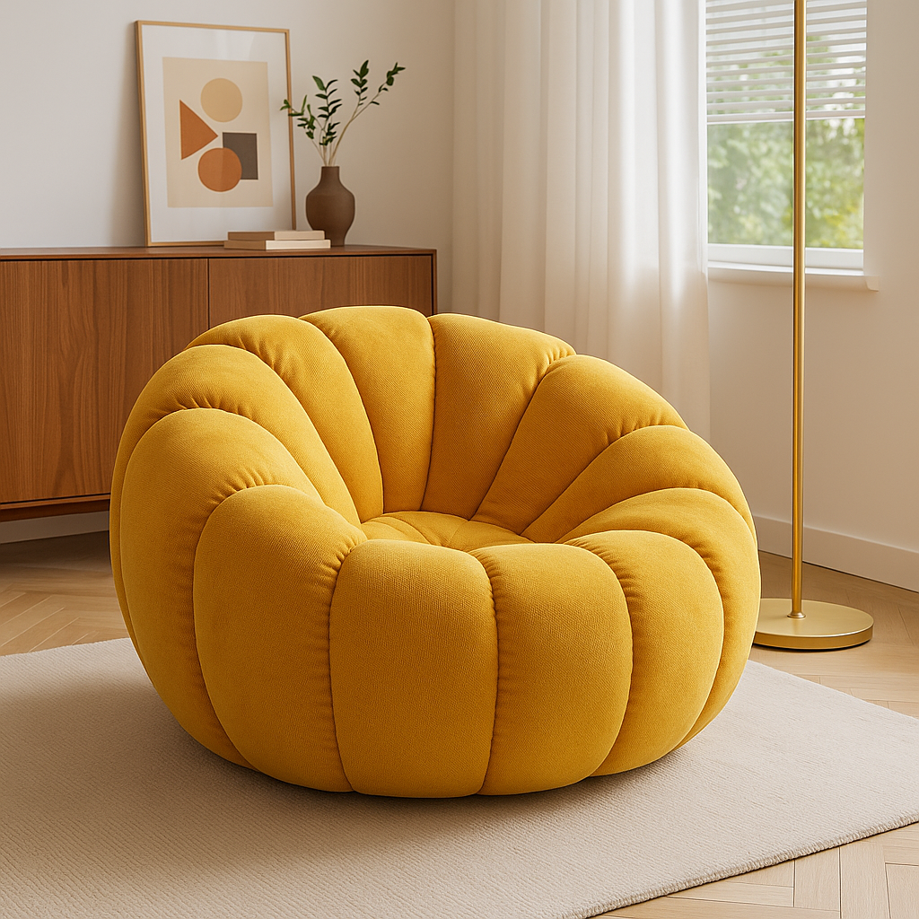 Comfortable Pumpkin Shape Living Room Lazy Sofa Soft Luxury Creative Modern Nordic Bedroom Single Lazy Sofas Home Decorations