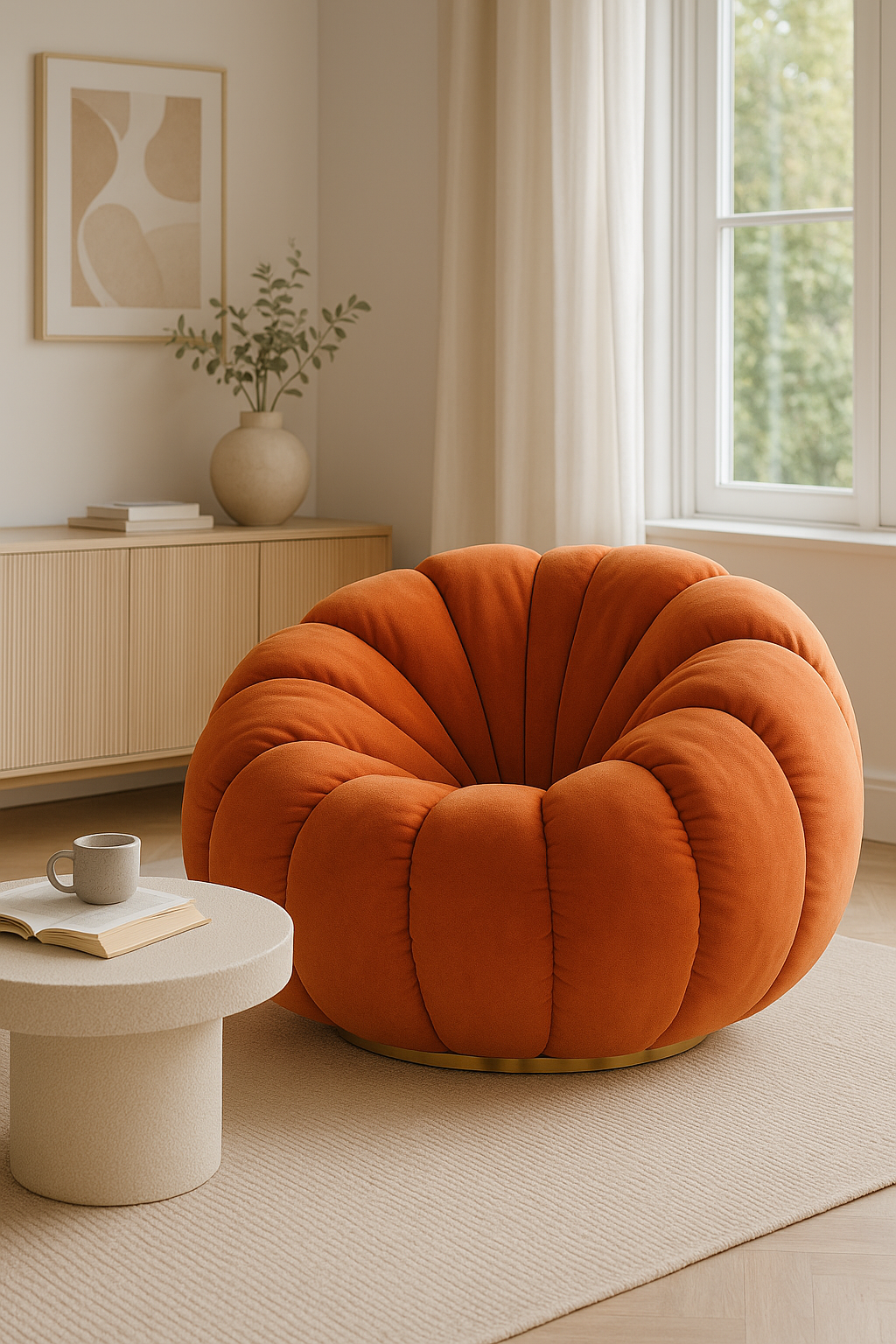 Comfortable Pumpkin Shape Living Room Lazy Sofa Soft Luxury Creative Modern Nordic Bedroom Single Lazy Sofas Home Decorations