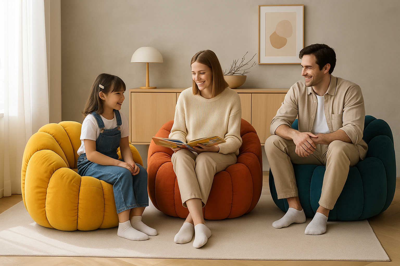 Comfortable Pumpkin Shape Living Room Lazy Sofa Soft Luxury Creative Modern Nordic Bedroom Single Lazy Sofas Home Decorations