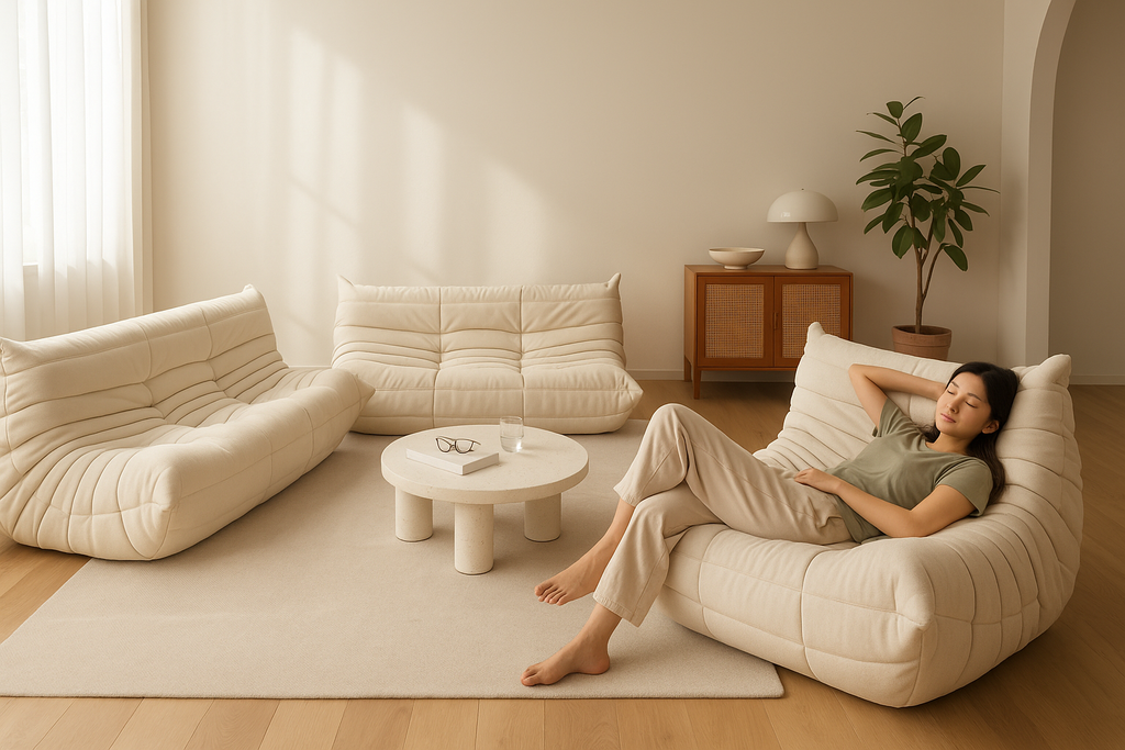 White Nordic Living Room Sofas Modern Double Comfortable Bean Bag Sofa Lazy European Muebles Para El Hogar Muebles Para El Hogar — Modern Luxury