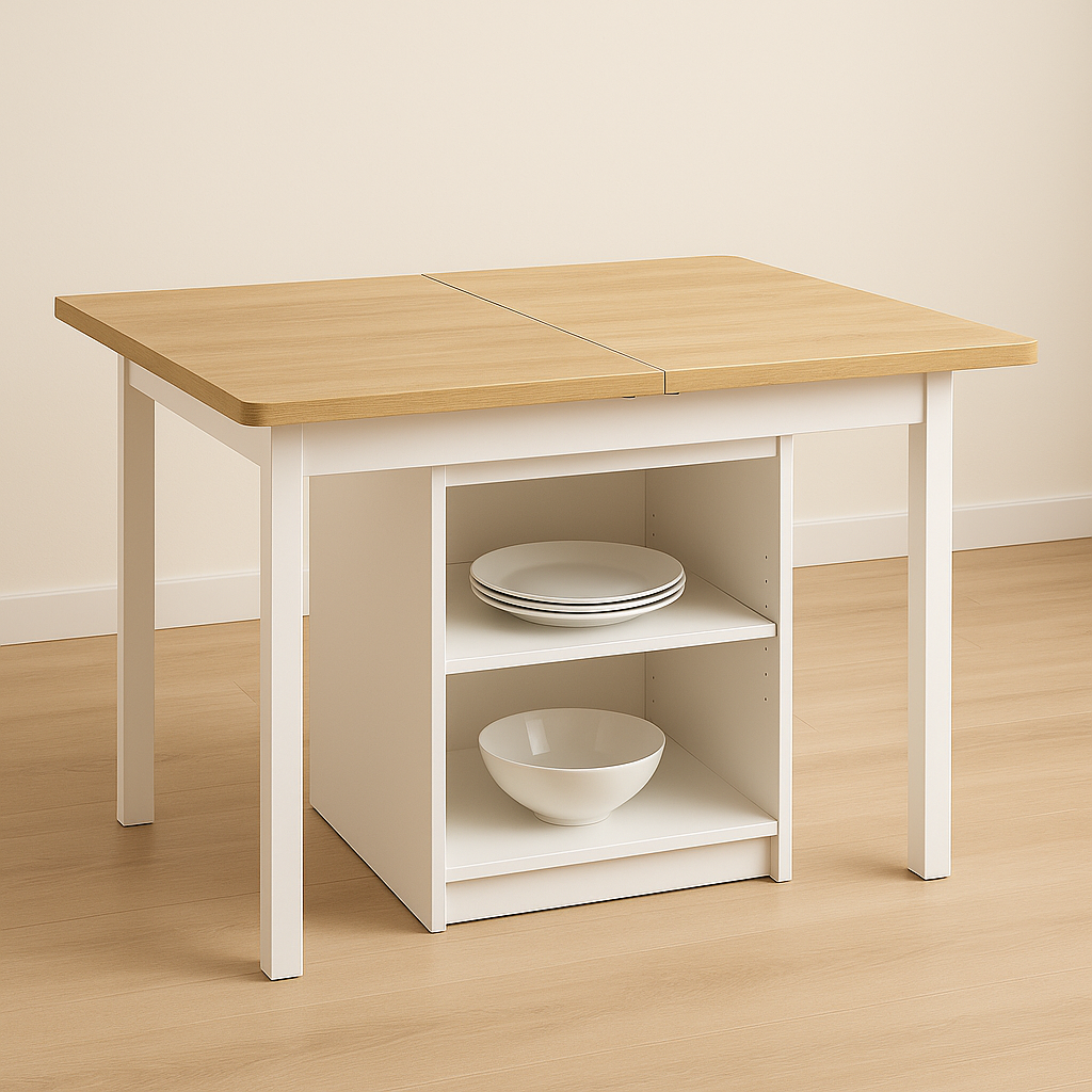 Modern Extendable Dining Table Rectangle Sideboard With Storage — Modern Luxury