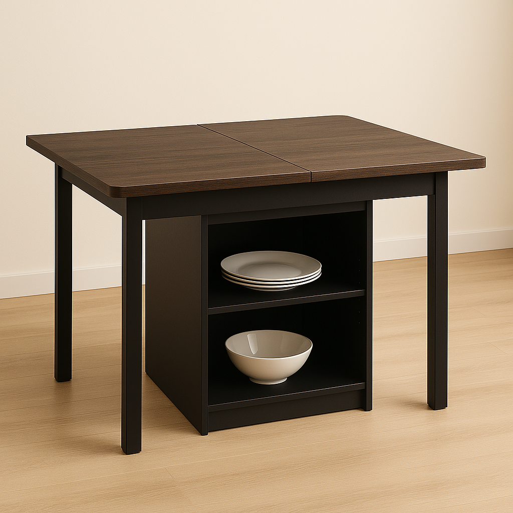 Modern Extendable Dining Table Rectangle Sideboard With Storage — Modern Luxury