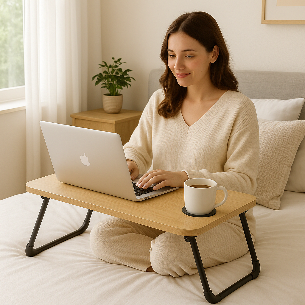 Multi-Functional Folding Laptop Stand Holder Study Table Desk Foldable Computer Desk For Bed Sofa Tea Serving Table Stand — Modern Luxury