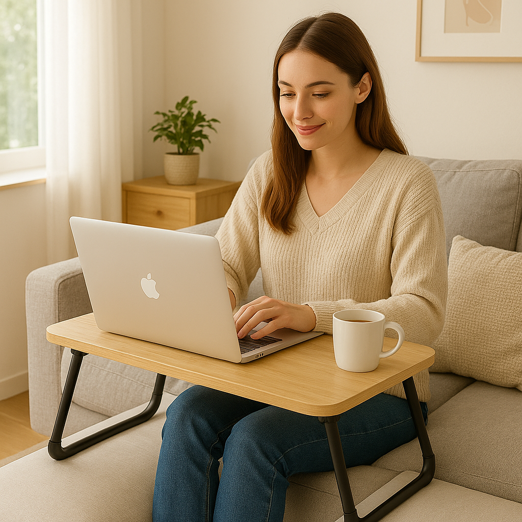 Multi-Functional Folding Laptop Stand Holder Study Table Desk Foldable Computer Desk For Bed Sofa Tea Serving Table Stand — Modern Luxury