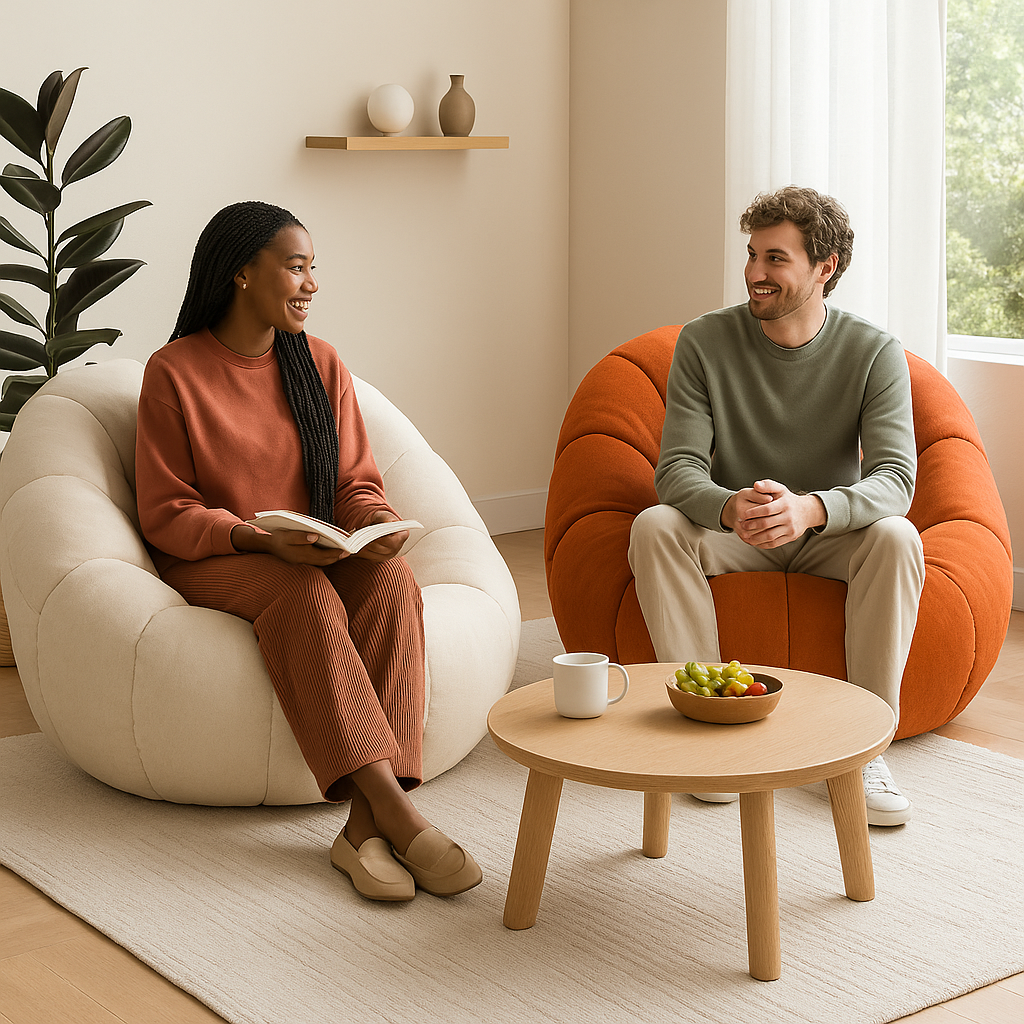 Comfortable Pumpkin Shape Living Room Lazy Sofa Soft Luxury Creative Modern Nordic Bedroom Single Lazy Sofas Home Decorations