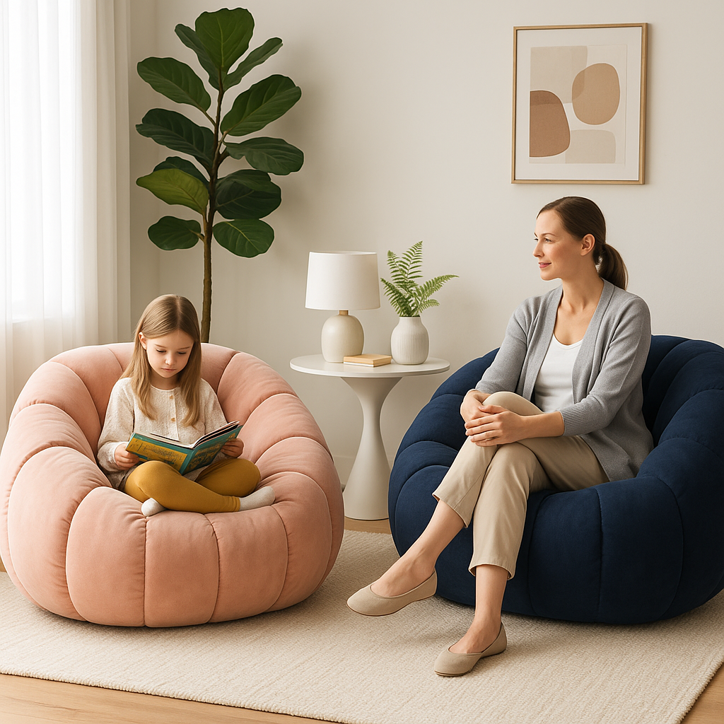 Comfortable Pumpkin Shape Living Room Lazy Sofa Soft Luxury Creative Modern Nordic Bedroom Single Lazy Sofas Home Decorations