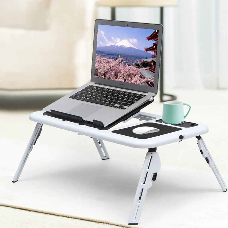 Laptop Desk Multifunctional Notebook Computer Table Stand-Type Folding Computer Table Usb Cooling Bed Notebook Computer Stand — Modern Luxury