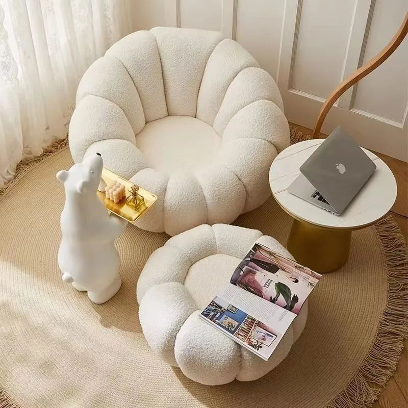 Comfortable Pumpkin Shape Living Room Lazy Sofa Soft Luxury Creative Modern Nordic Bedroom Single Lazy Sofas Home Decorations