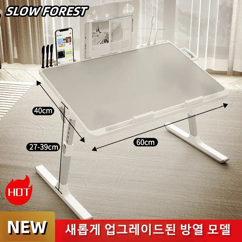 Laptop Bed Tray Table, Adjustable Laptop Bed Table,Portable Standing Desk With Storage Drawer,Foldable Lap Tablet Table For Sofa — Modern Luxury