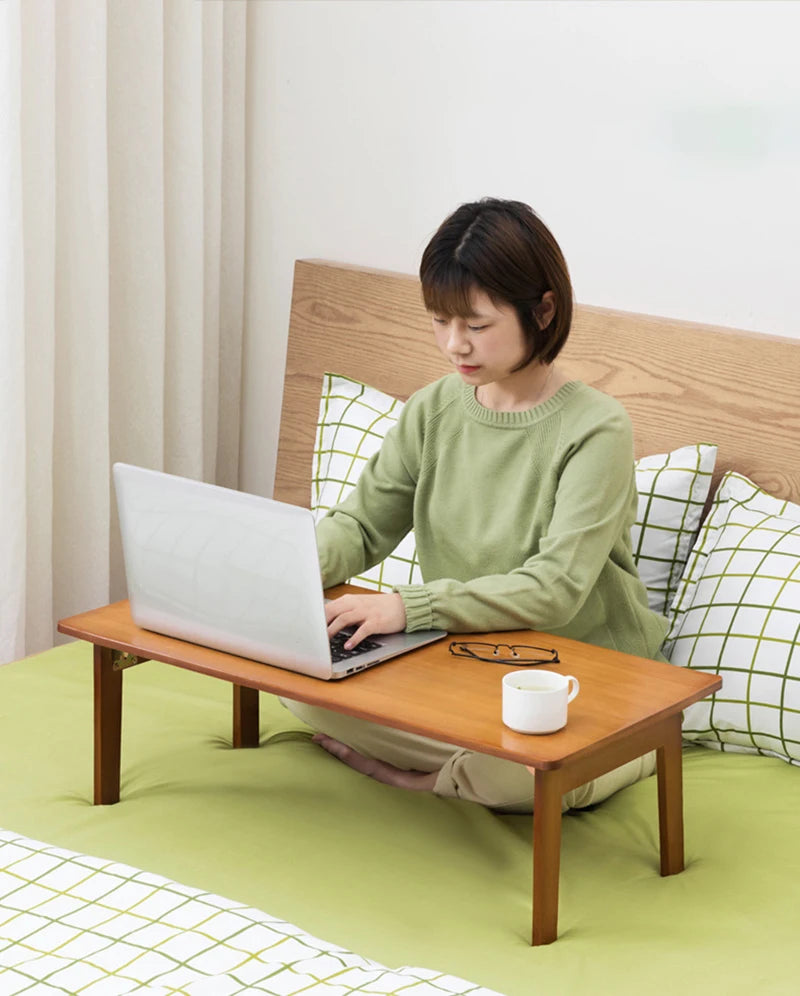 Foldable Laptop Desk Living Room Dining Apartment Tea Table Simple Modern Table Minimalist Baboo Coffee Table — Modern Luxury