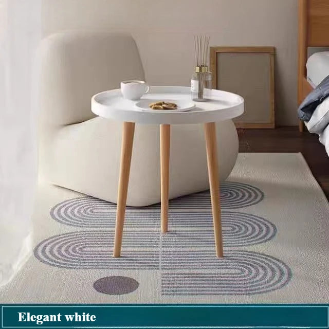 Minimalist Coffee Table, Nordic Style Round Table With Three Wooden Legs, Side Table Used For Living Room, Bedroom, And Balcony — Modern Luxury