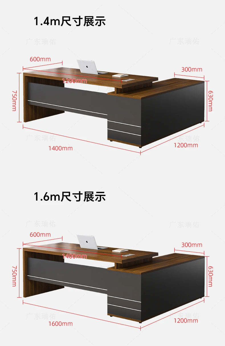 Wooden Boss Table Simple Modern Cabinet Designer Reading Reading Desk Secretary High Quality Art Bureau Meuble Office Furniture — Modern Luxury