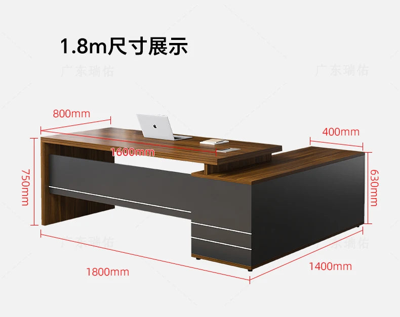 Wooden Boss Table Simple Modern Cabinet Designer Reading Reading Desk Secretary High Quality Art Bureau Meuble Office Furniture — Modern Luxury