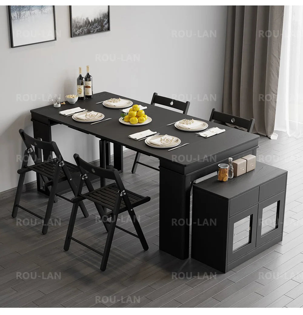 Modern Extendable Dining Table Rectangle Sideboard With Storage — Modern Luxury