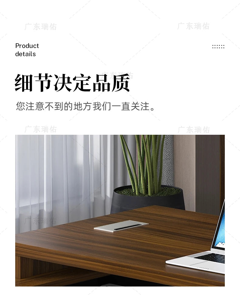 Wooden Boss Table Simple Modern Cabinet Designer Reading Reading Desk Secretary High Quality Art Bureau Meuble Office Furniture — Modern Luxury