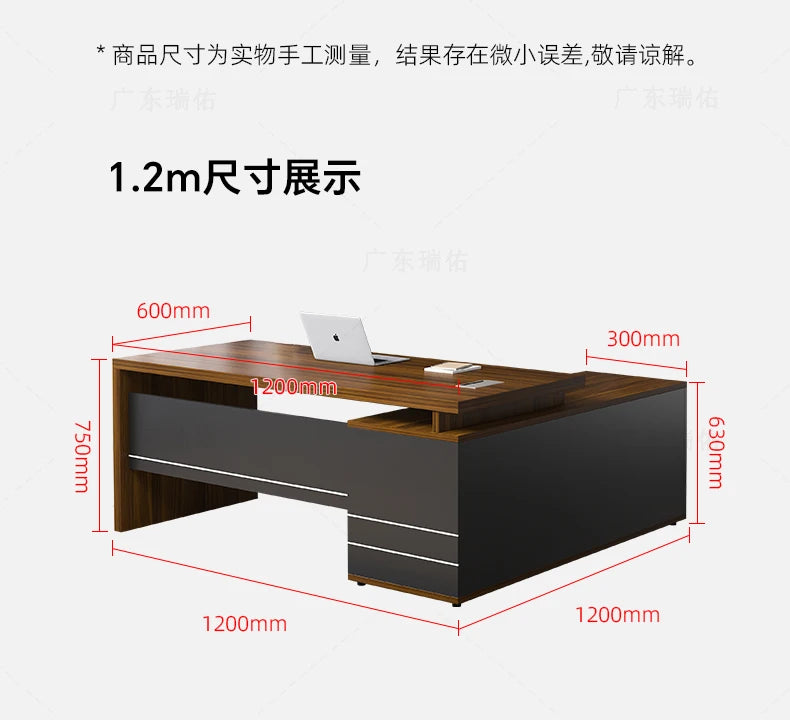 Wooden Boss Table Simple Modern Cabinet Designer Reading Reading Desk Secretary High Quality Art Bureau Meuble Office Furniture — Modern Luxury