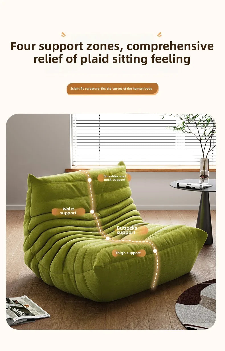Caterpillar Sofa Lazy Sofa Can Lie Down And Sleep Original Togo Living Room Simple Recliner Cream Style Single Sofa Sofá اريكة — Modern Luxury