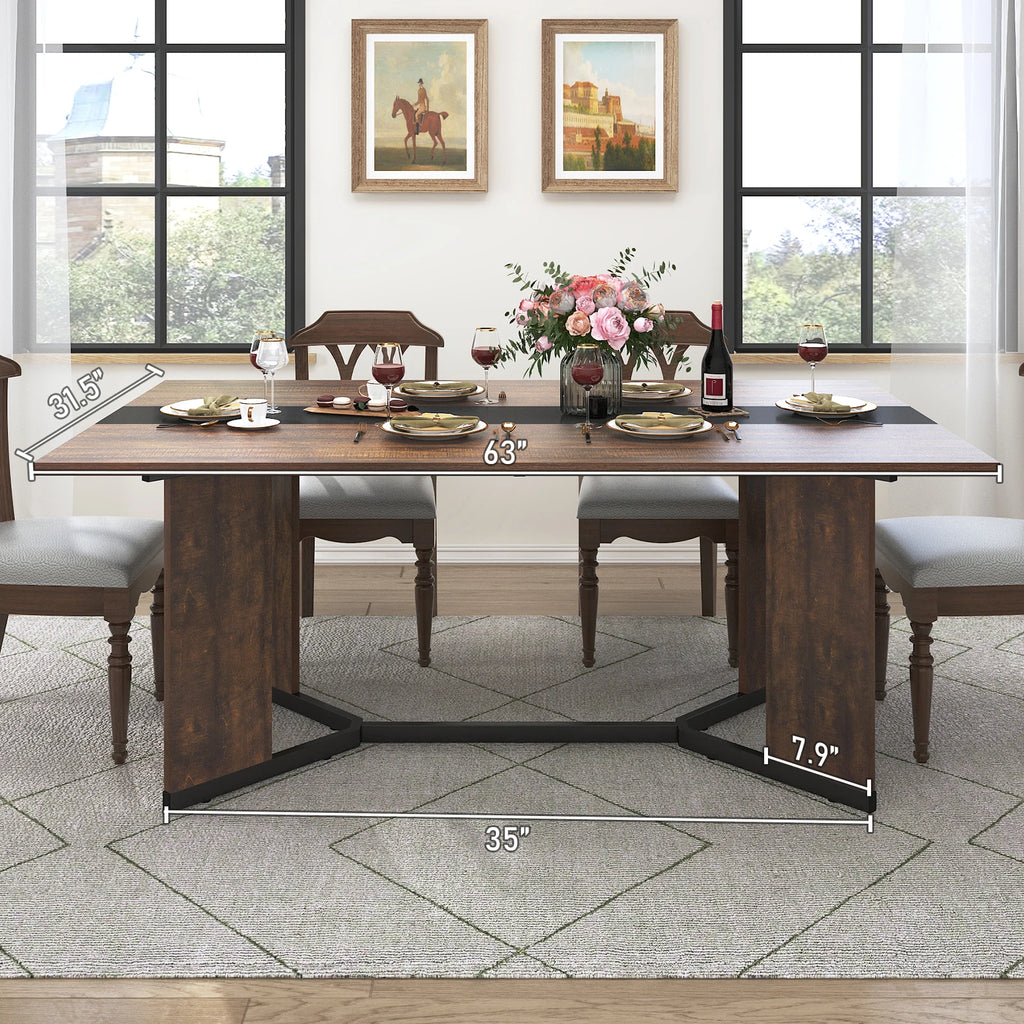 71" Signature Marble-Finish Dining Table – Modern Elegance For 4 To 10 Guests — Modern Luxury