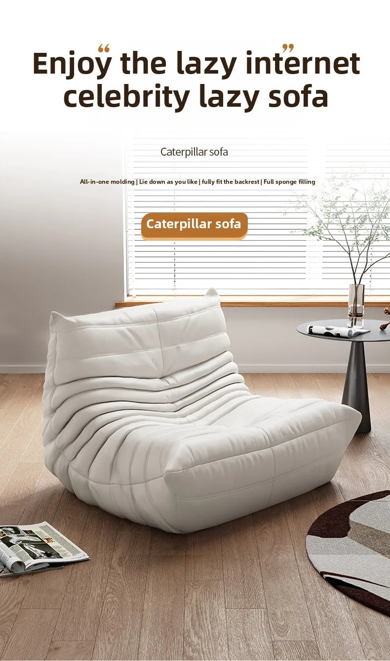 Caterpillar Sofa Lazy Sofa Can Lie Down And Sleep Original Togo Living Room Simple Recliner Cream Style Single Sofa Sofá اريكة — Modern Luxury