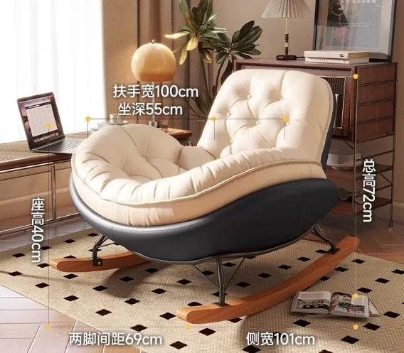 Comfortable Upholstered Lounge Rocking Sofa With Ottoman Upholstered And Living Room Ottoman — Modern Luxury