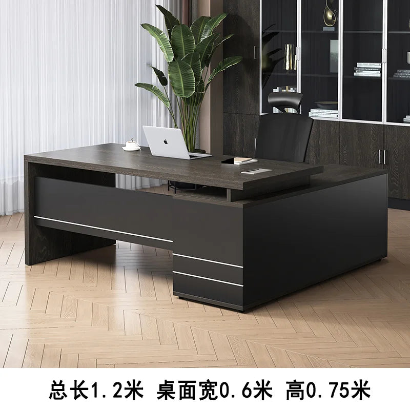 Wooden Boss Table Simple Modern Cabinet Designer Reading Reading Desk Secretary High Quality Art Bureau Meuble Office Furniture — Modern Luxury