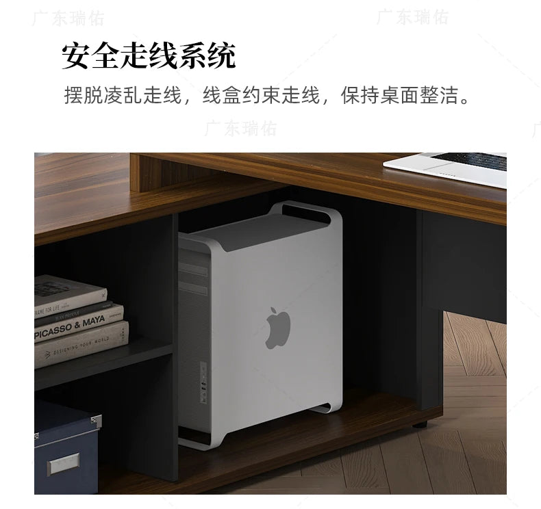 Wooden Boss Table Simple Modern Cabinet Designer Reading Reading Desk Secretary High Quality Art Bureau Meuble Office Furniture — Modern Luxury