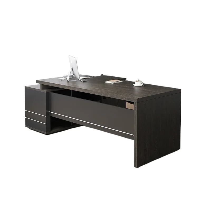 Wooden Boss Table Simple Modern Cabinet Designer Reading Reading Desk Secretary High Quality Art Bureau Meuble Office Furniture — Modern Luxury