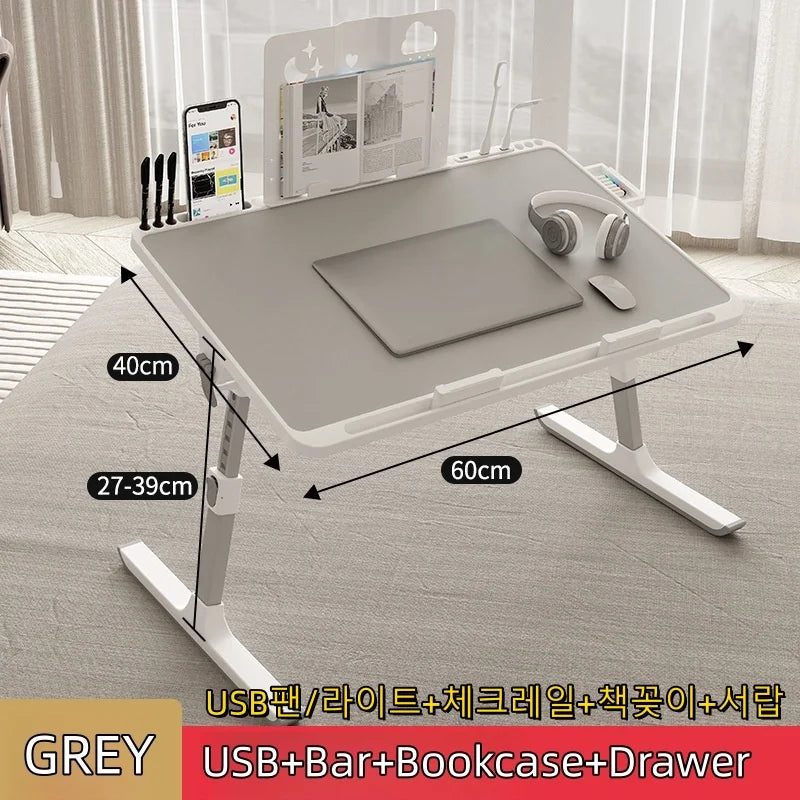 Laptop Bed Tray Table, Adjustable Laptop Bed Table,Portable Standing Desk With Storage Drawer,Foldable Lap Tablet Table For Sofa — Modern Luxury