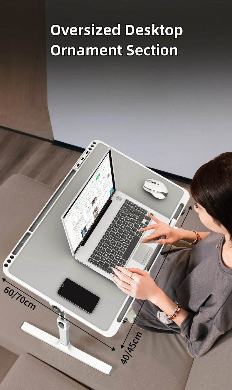 Laptop Bed Tray Table, Adjustable Laptop Bed Table,Portable Standing Desk With Storage Drawer,Foldable Lap Tablet Table For Sofa — Modern Luxury