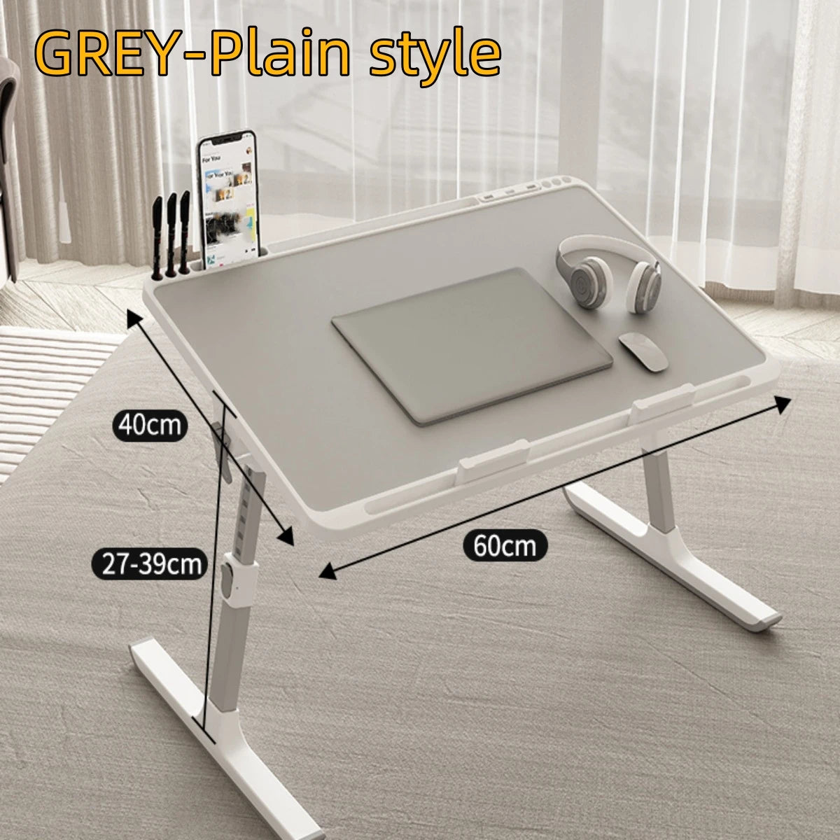 Laptop Bed Tray Table, Adjustable Laptop Bed Table,Portable Standing Desk With Storage Drawer,Foldable Lap Tablet Table For Sofa — Modern Luxury