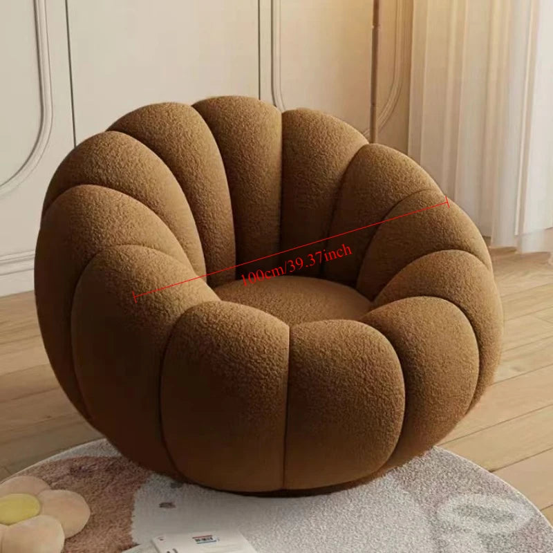 Comfortable Pumpkin Shape Living Room Lazy Sofa Soft Luxury Creative Modern Nordic Bedroom Single Lazy Sofas Home Decorations