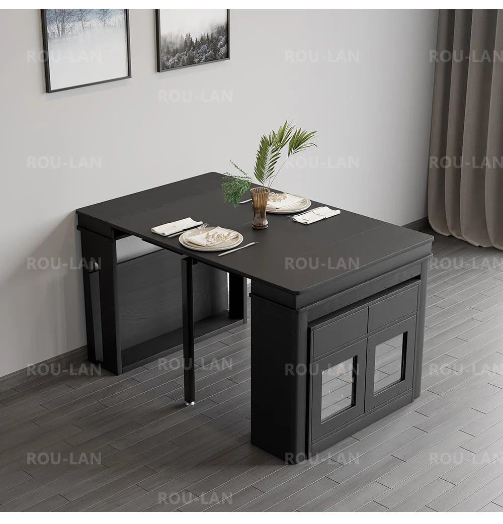Modern Extendable Dining Table Rectangle Sideboard With Storage — Modern Luxury