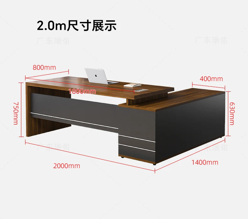 Wooden Boss Table Simple Modern Cabinet Designer Reading Reading Desk Secretary High Quality Art Bureau Meuble Office Furniture — Modern Luxury
