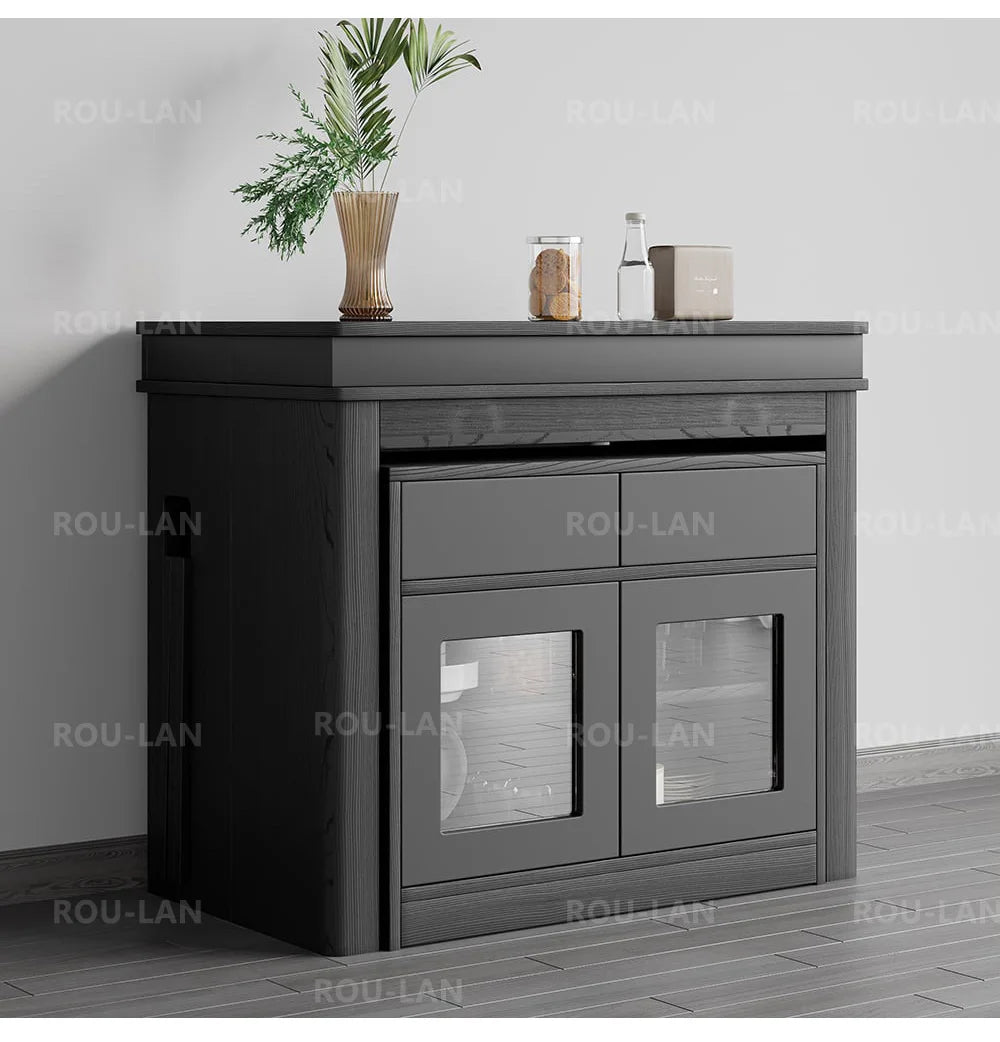 Modern Extendable Dining Table Rectangle Sideboard With Storage — Modern Luxury