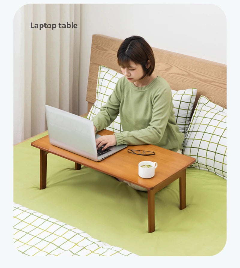 Foldable Laptop Desk Living Room Dining Apartment Tea Table Simple Modern Table Minimalist Baboo Coffee Table — Modern Luxury