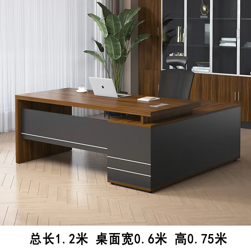 Wooden Boss Table Simple Modern Cabinet Designer Reading Reading Desk Secretary High Quality Art Bureau Meuble Office Furniture — Modern Luxury