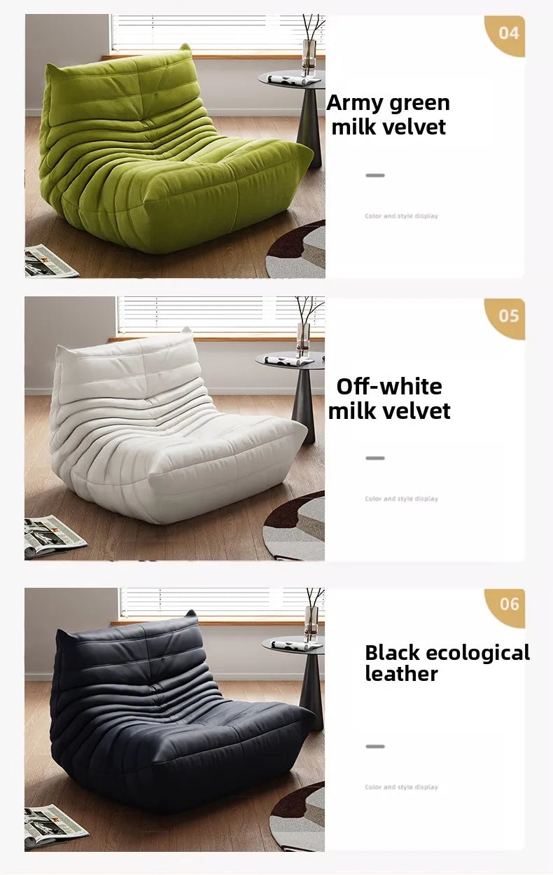 Caterpillar Sofa Lazy Sofa Can Lie Down And Sleep Original Togo Living Room Simple Recliner Cream Style Single Sofa Sofá اريكة — Modern Luxury