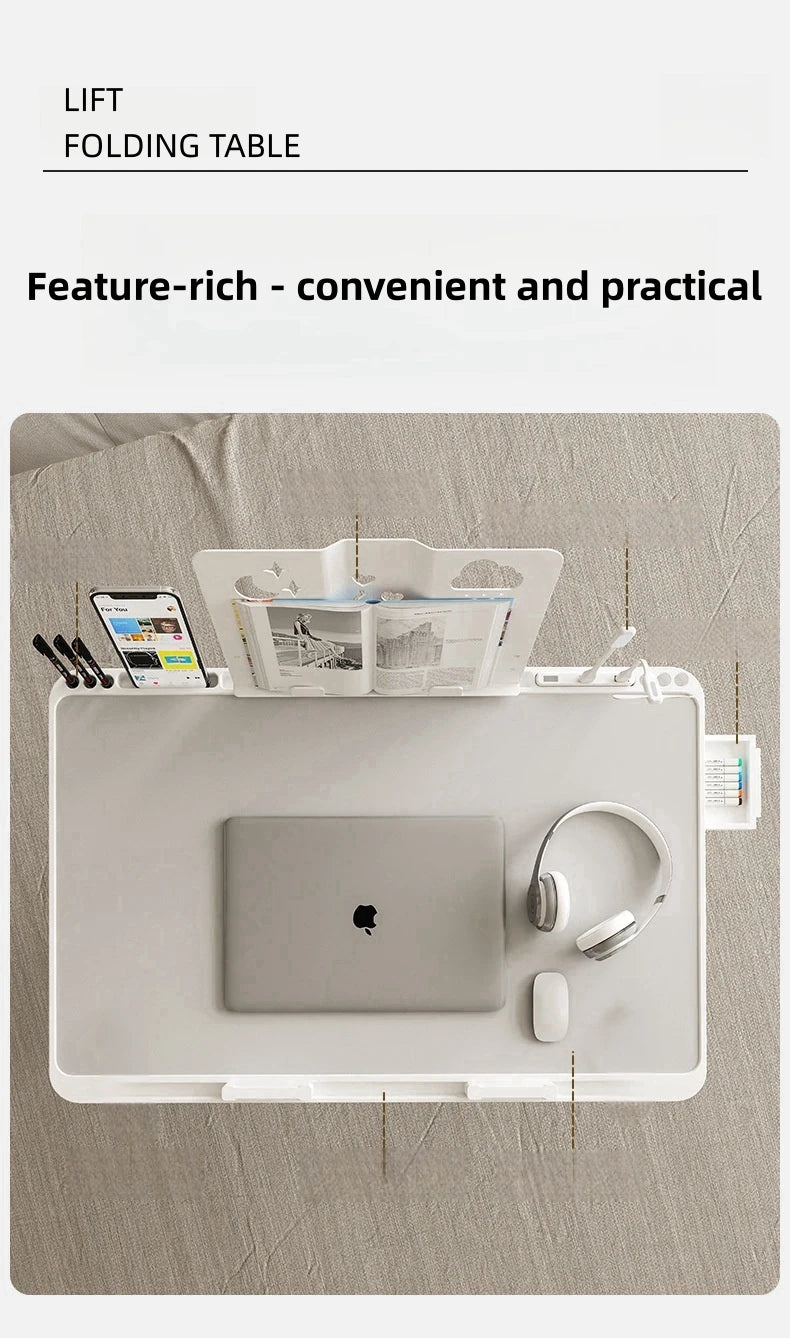 Laptop Bed Tray Table, Adjustable Laptop Bed Table,Portable Standing Desk With Storage Drawer,Foldable Lap Tablet Table For Sofa — Modern Luxury