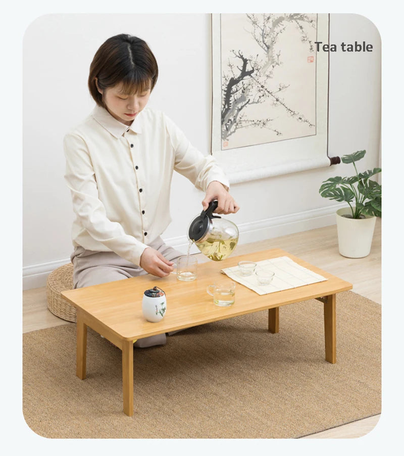 Foldable Laptop Desk Living Room Dining Apartment Tea Table Simple Modern Table Minimalist Baboo Coffee Table — Modern Luxury