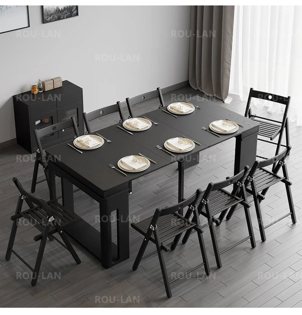 Modern Extendable Dining Table Rectangle Sideboard With Storage — Modern Luxury
