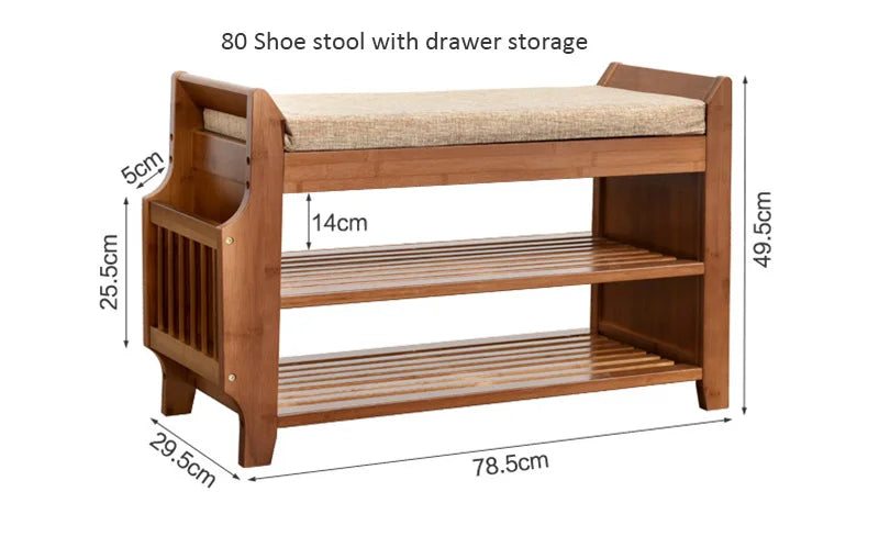 Shoe Storage Rack Bench With Double Layer Cushion Seat Living Room Shoe Organizer Entryway Storage Hallway Furniture Shoe Stool — Modern Luxury