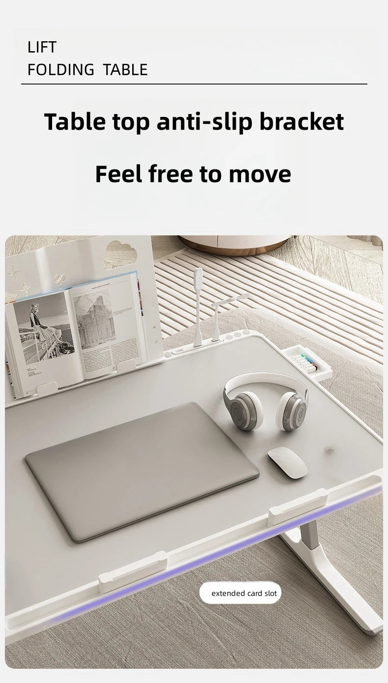 Laptop Bed Tray Table, Adjustable Laptop Bed Table,Portable Standing Desk With Storage Drawer,Foldable Lap Tablet Table For Sofa — Modern Luxury