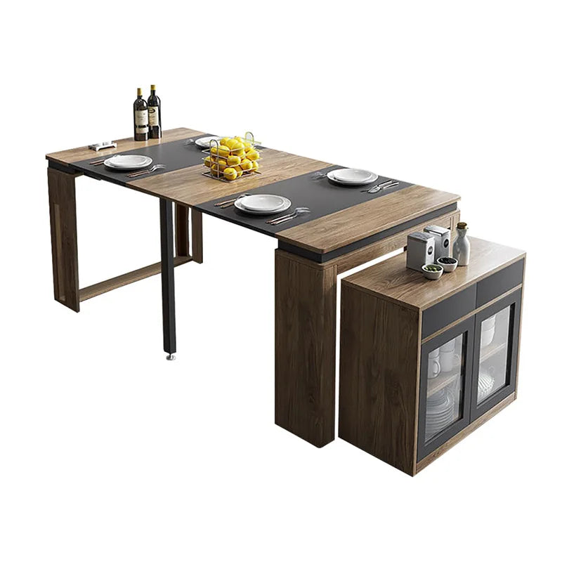 Modern Extendable Dining Table Rectangle Sideboard With Storage — Modern Luxury