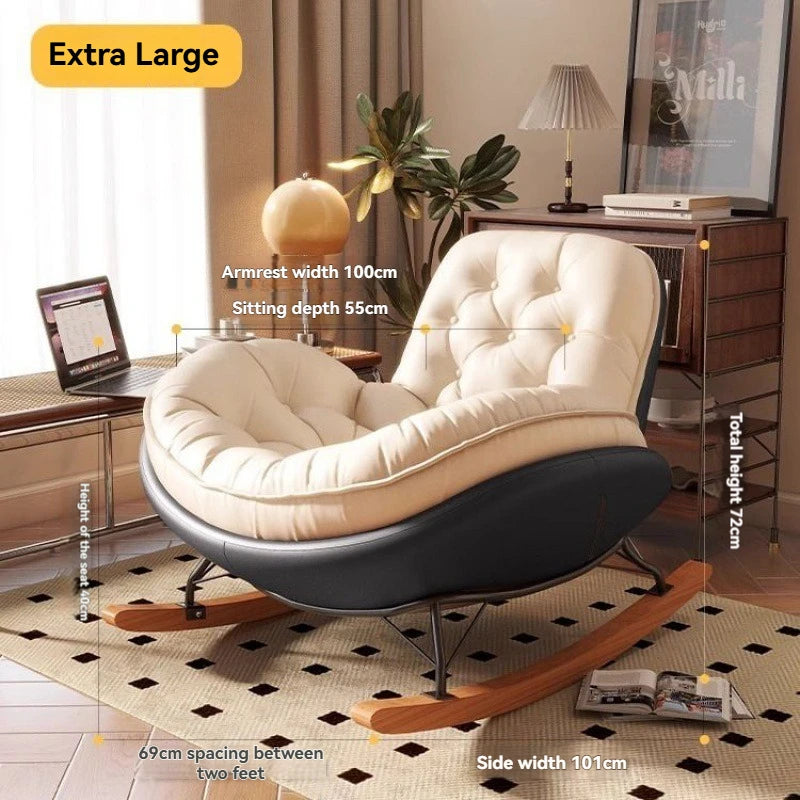 Comfortable Upholstered Lounge Rocking Sofa With Ottoman Upholstered And Living Room Ottoman — Modern Luxury